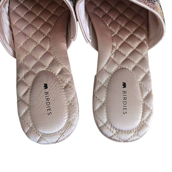 NEW Birdies The Dove Pink Gold Petal Sequin Slip On Mules Size 9 - Picture 9 of 14